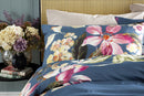 Floral Humming Bird Duvet Cover Set - Navy
