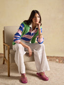 Lara Stripe Rugby Shirt - Pink & Blue Stripe
