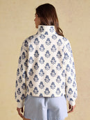 Lulworth Print Funnel Neck Sweat - Cream Foulard Print