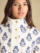 Lulworth Print Funnel Neck Sweat - Cream Foulard Print