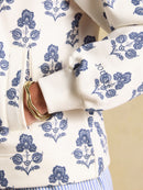 Lulworth Print Funnel Neck Sweat - Cream Foulard Print
