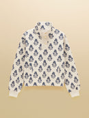 Lulworth Print Funnel Neck Sweat - Cream Foulard Print