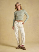 Sophie Stripe Long Sleeve T-Shirt - Khaki Green