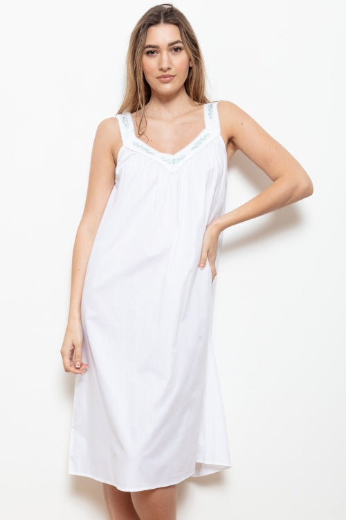 Wide Strap Nightdress - White