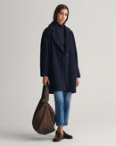 Stretch Cotton Cable Turtleneck - Evening Blue