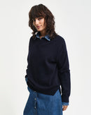 Lambswool Round Neck Jumper - Evening Blue