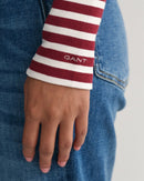 Striped Rib Long Sleeve T-Shirt - Plumped Red