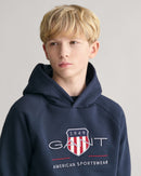 Archive Shield Hoodie - Evening Blue