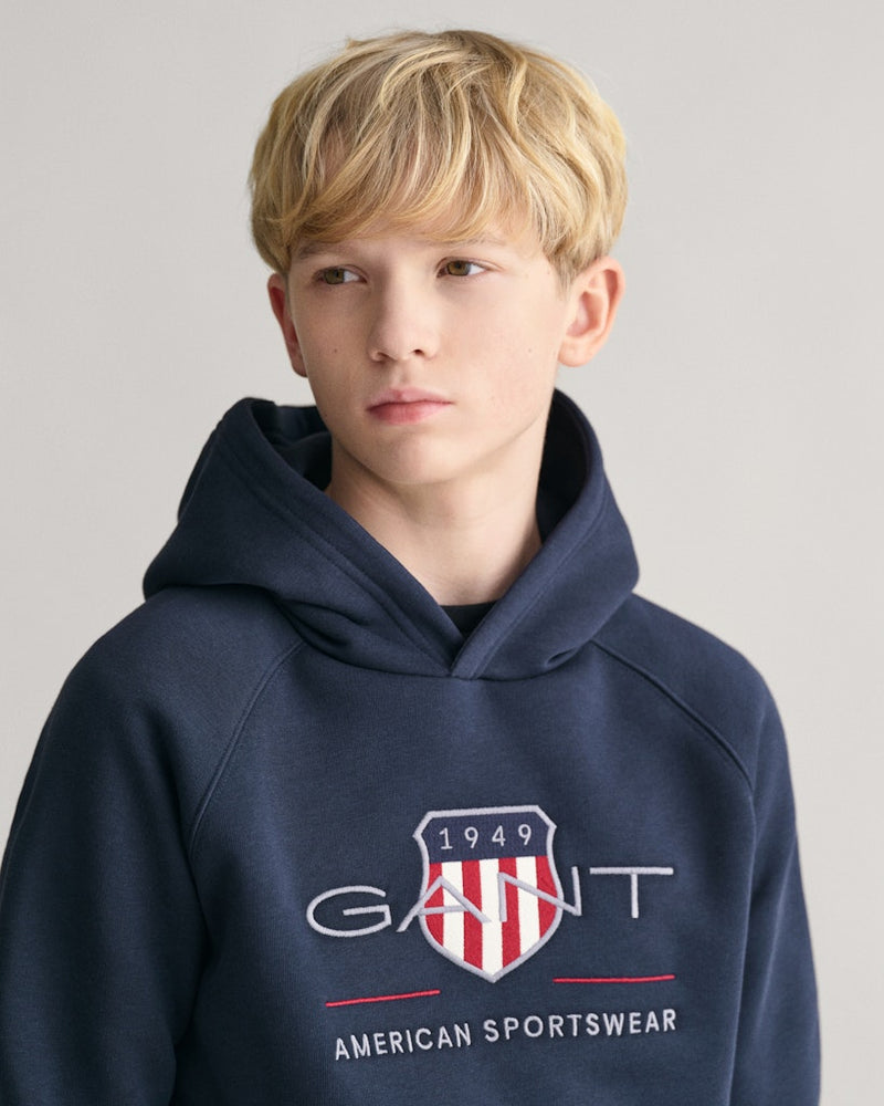 Archive Shield Hoodie - Evening Blue