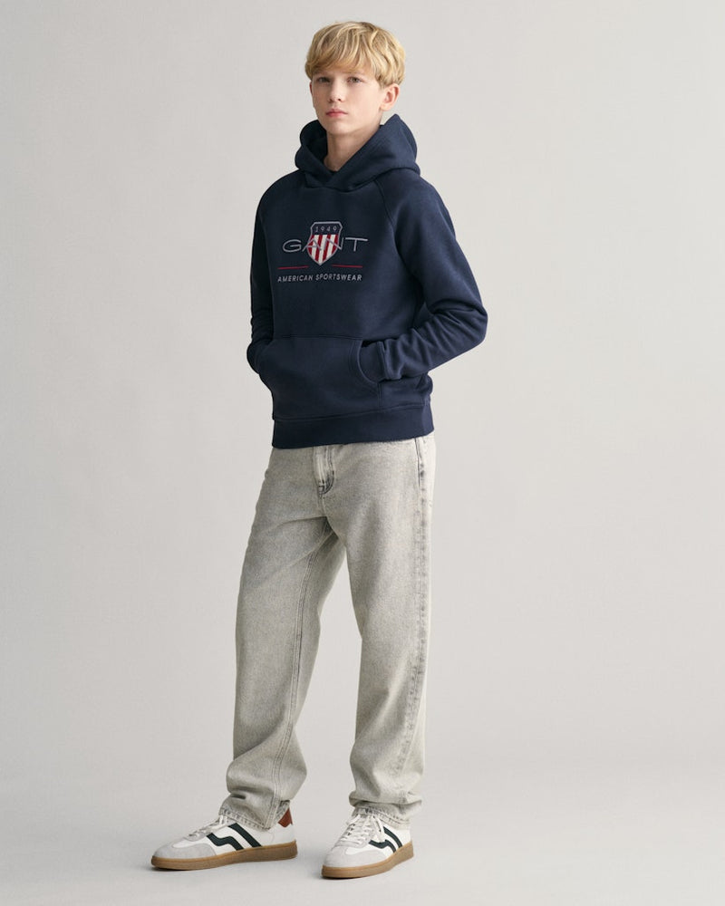 Archive Shield Hoodie - Evening Blue