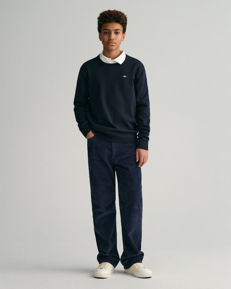 Shield Classic Round Neck Jumper - Evening Blue
