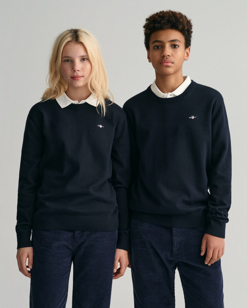 Shield Classic Round Neck Jumper - Evening Blue