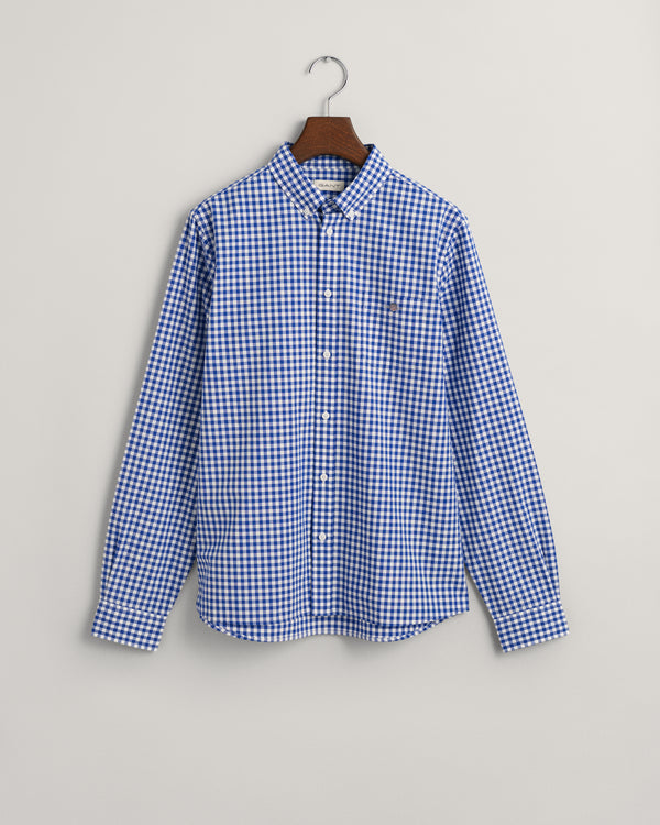 Poplin Ginghan Shield Shirt - College Blue