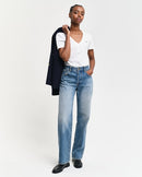 Shield V Neck T-Shirt - White