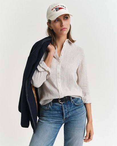Striped Linen Shirt - Dry Sand