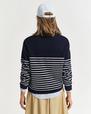 Breton Rib 1/2 Zip Sweatshirt - Evening Blue