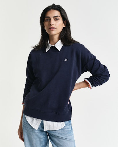 Shield Round Neck Sweatshirt - Evening Blue