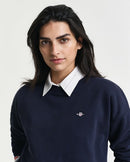 Shield Round Neck Sweatshirt - Evening Blue