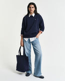 Shield Round Neck Sweatshirt - Evening Blue
