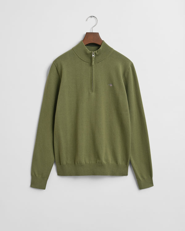 Shield Cotton Half Zip Sweatshirt - Washed Olive