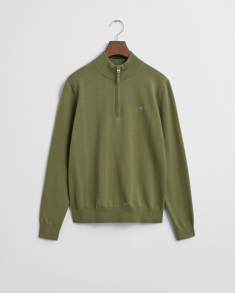 Shield Cotton Half Zip Sweatshirt - Washed Olive