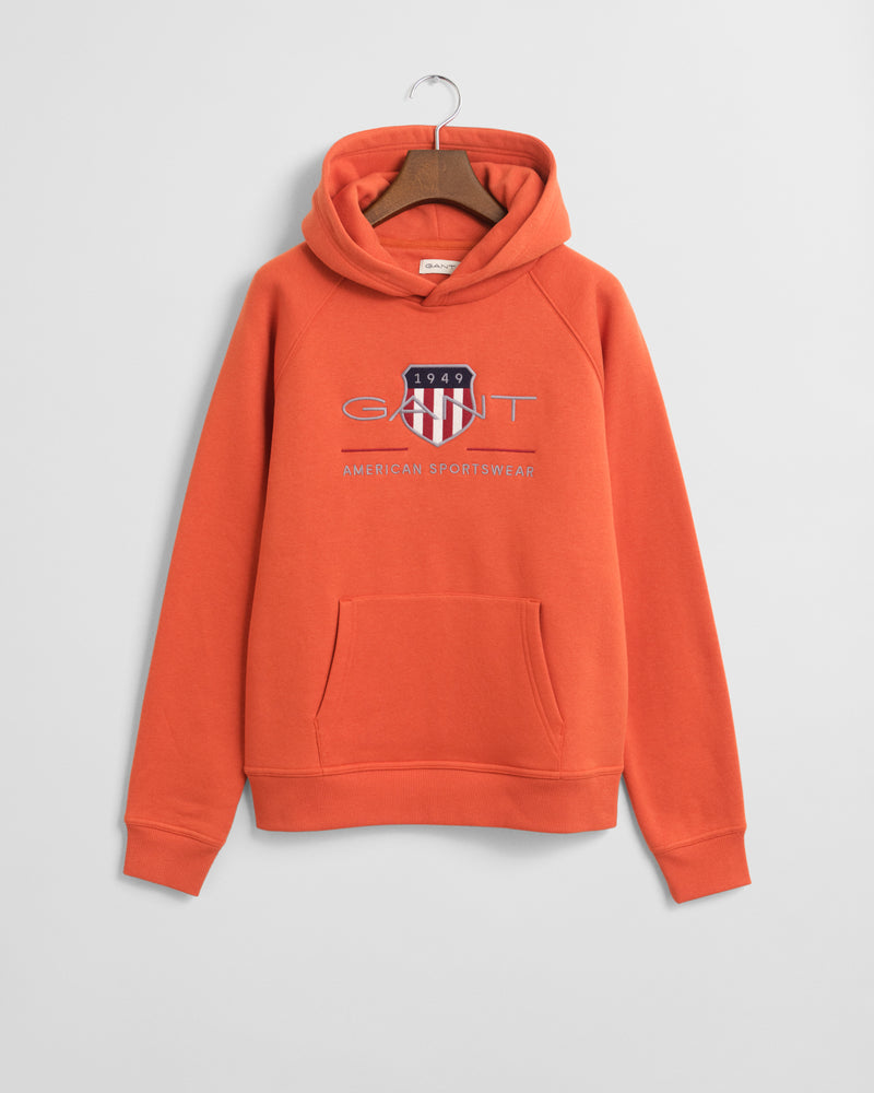 Archive Shield Hoodie - Deep Orange