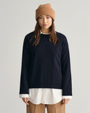 Lambswool Round Neck Jumper - Evening Blue