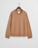 Lambswool Round Neck Jumper - Caramel Beige