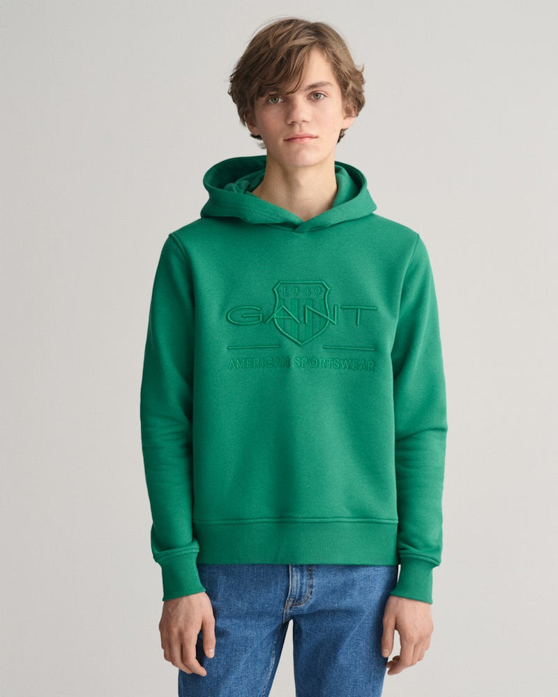 Tonal Shield Hoodie - Wild Green