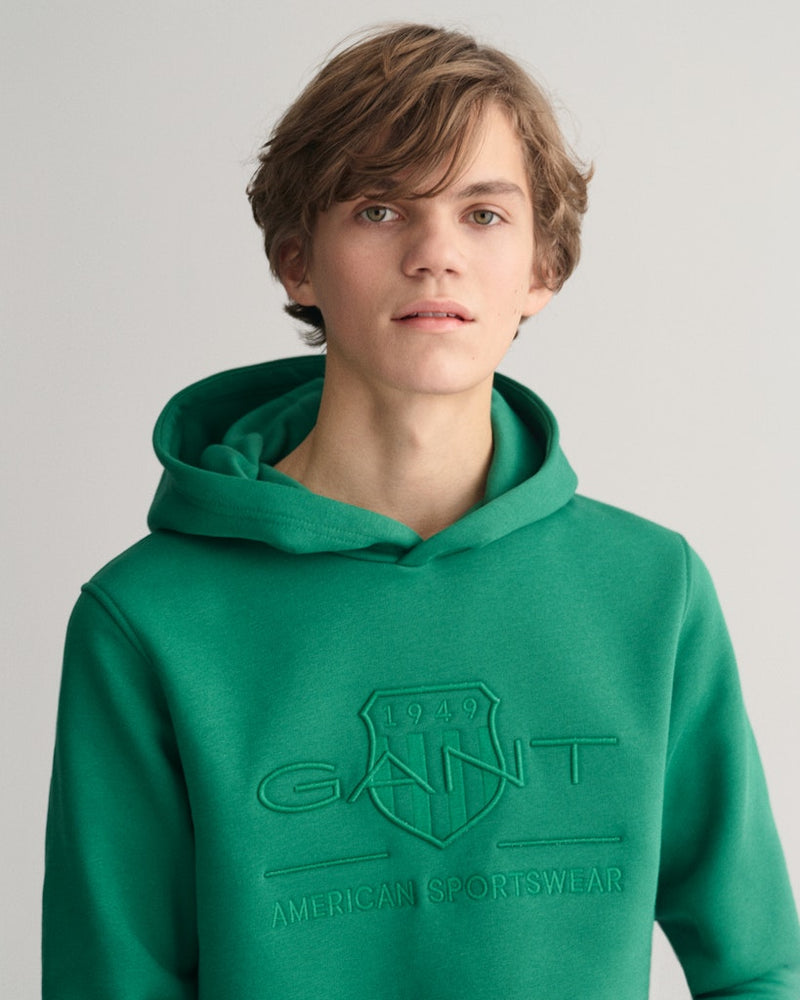 Tonal Shield Hoodie - Wild Green