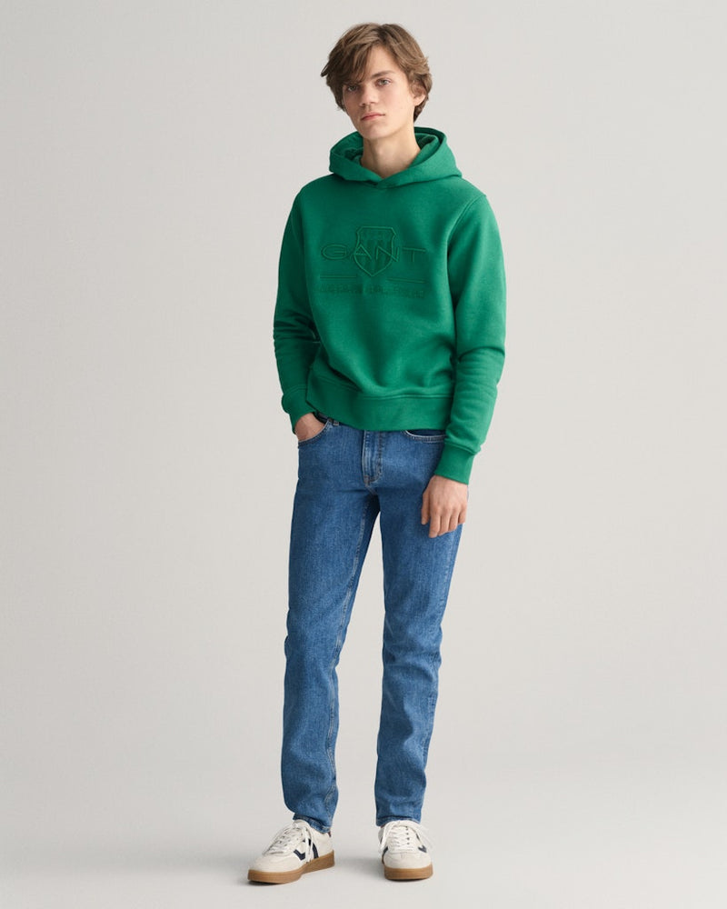 Tonal Shield Hoodie - Wild Green