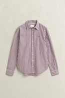 Regular Classic Poplin Striped Shirt - Darkened Wine