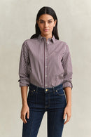 Regular Classic Poplin Striped Shirt - Darkened Wine