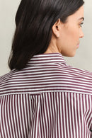 Regular Classic Poplin Striped Shirt - Darkened Wine