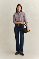Regular Classic Poplin Striped Shirt - Darkened Wine