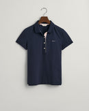 Contrast Collar Pique Polo - Evening Blue