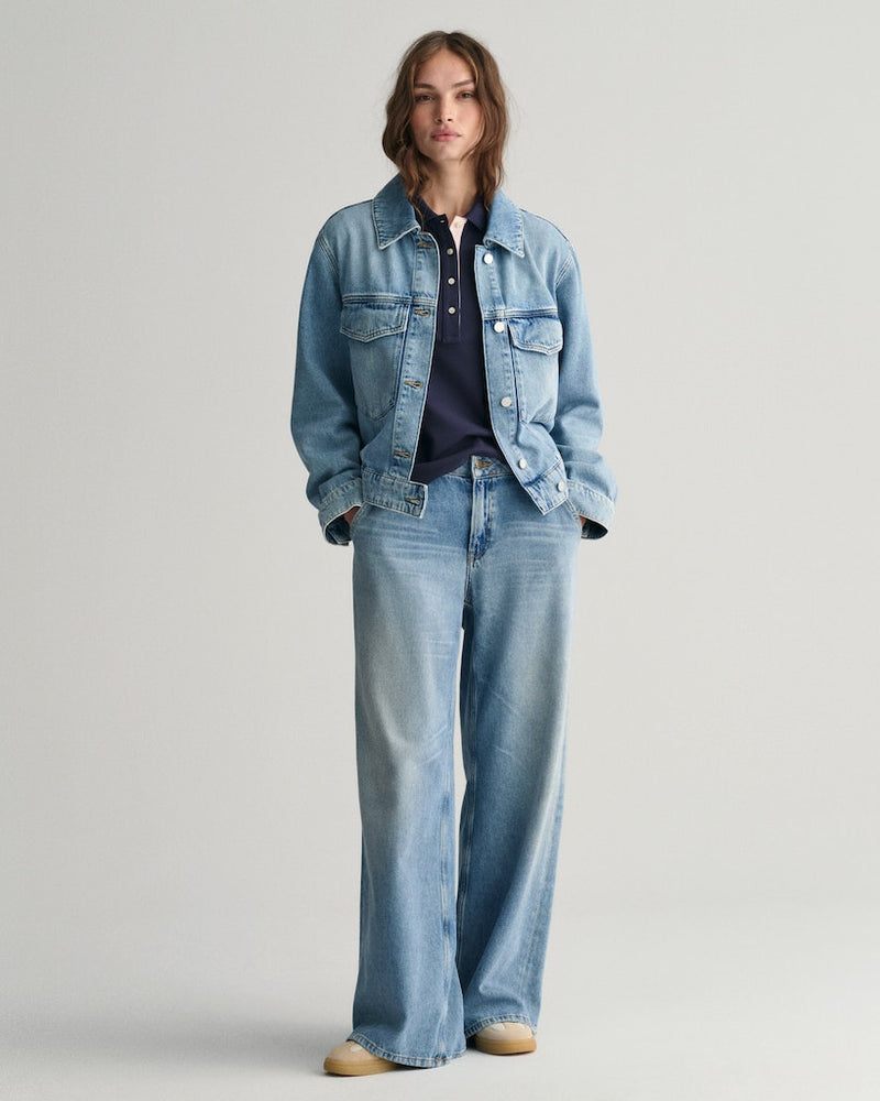 Contrast Collar Pique Polo - Evening Blue