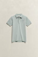 Shield Pique Ss Polo Shirt - Ceramic Grey