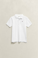 Shield Pique Ss Polo Shirt - White