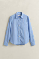 Classic Poplin Stripe Shirt - Palace Blue