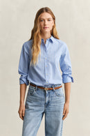 Classic Poplin Stripe Shirt - Palace Blue