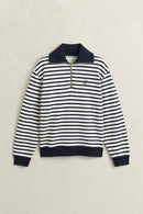Striped Half-Zip Sweatshirt - Evening Blue