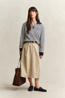 Striped Half-Zip Sweatshirt - Evening Blue