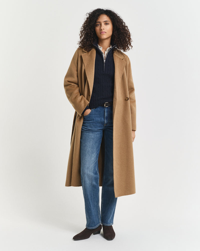 Stretch Cotton Cable Half-Zip - Evening Blue