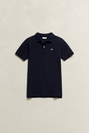 Shield Pique Ss Polo Shirt - Evening Blue