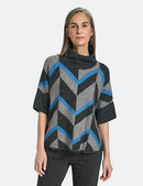 Embrace Cosiness PoloNeck Ju - Grey/blue