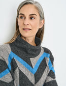 Embrace Cosiness PoloNeck Ju - Grey/blue