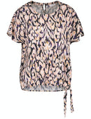 New Dimension SS Blouse - Ecru/lilac/pink