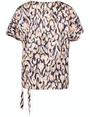 New Dimension SS Blouse - Ecru/lilac/pink