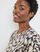 New Dimension SS Blouse - Ecru/lilac/pink